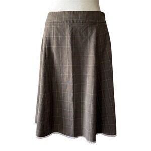 VTG Old Navy Y2K Plaid Skirt Sz 4 Academia Coquette Office Siren Lace Trim